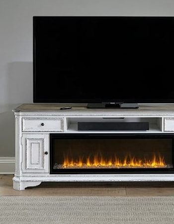 82" Console w/ Built in Firebox