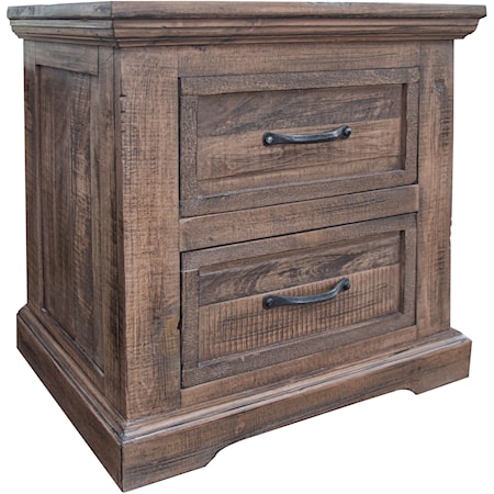 Rustic 2-Drawer Nightstand