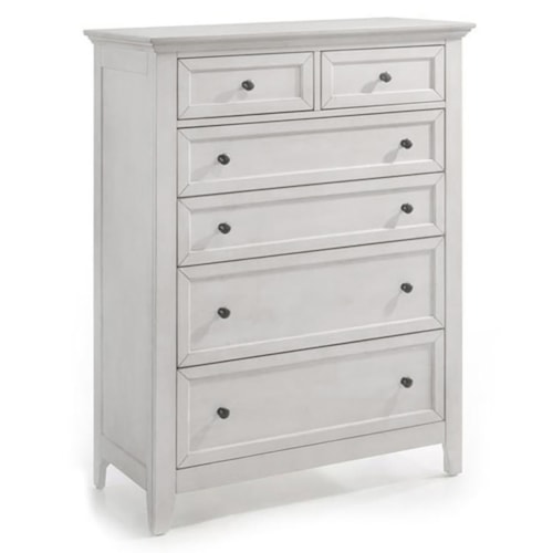 Contemporary 5-Drawer Chest with Cedar Lined Bottom Drawer