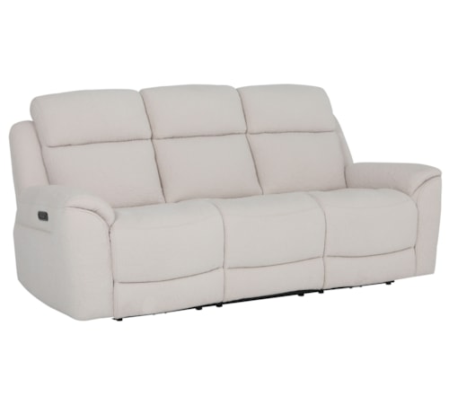 Casual Power Reclining Sofa with Power Headrests and Lumbar Support