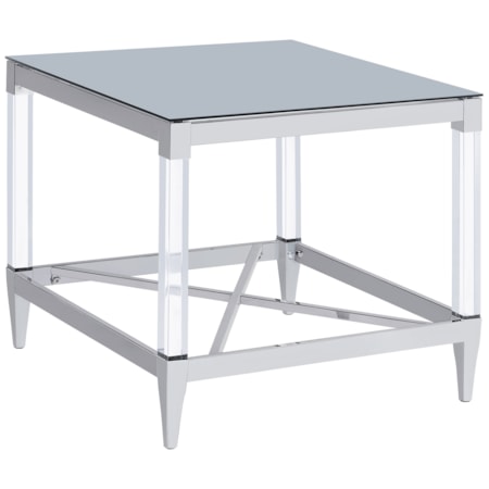Lindley Tempered Mirror Side End Table