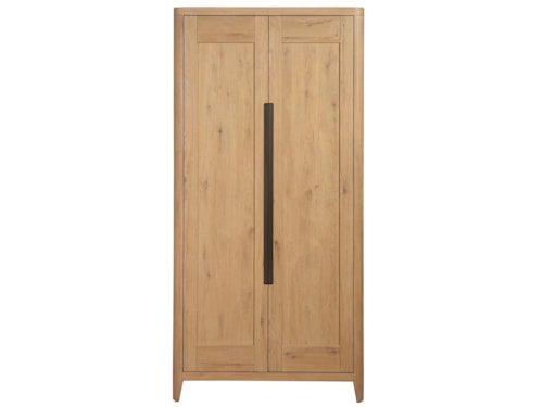 Contemporary 2-Door Bedroom Wardrobe with Built-In Lighting