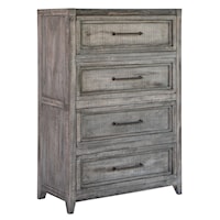 Rustic Light Brown 4-Drawer Chest