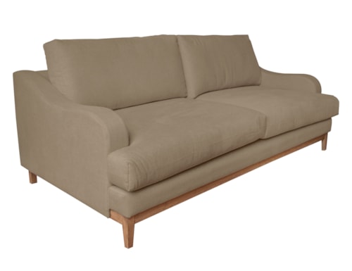 Mid-Century Modern 2-Cushion Sofa with Slope Arms
