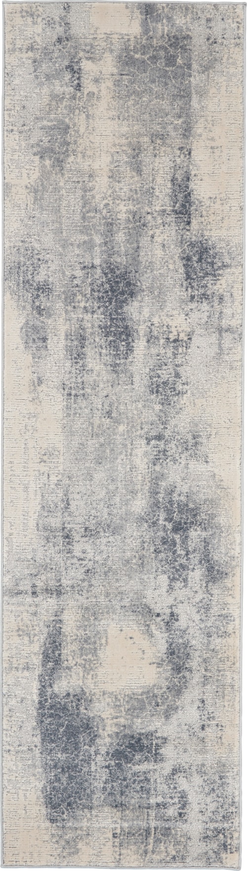 2'2" x 7'6" Blue/Ivory Runner Rug