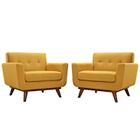 Armchair Wood Set of 2