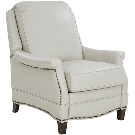 Transitional Push Back Recliner with Nailheads