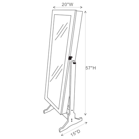 Tutuola Cheval Mirror w/ Jewelry Storage