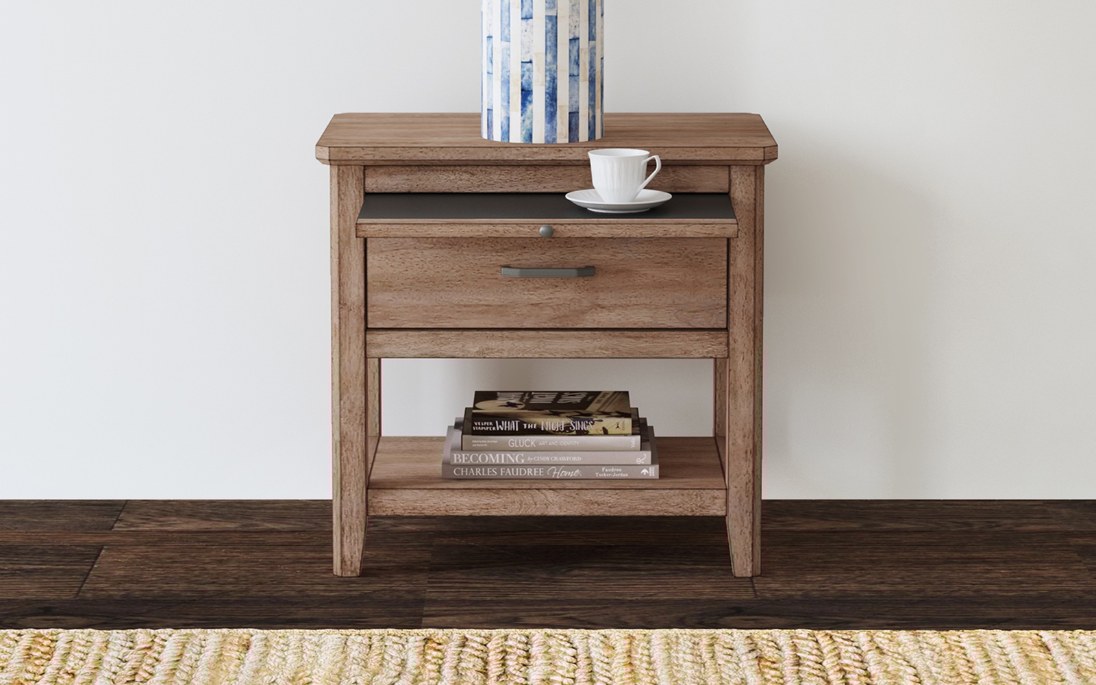 A-America Geo Heights Nightstand with Pull-Out Tray