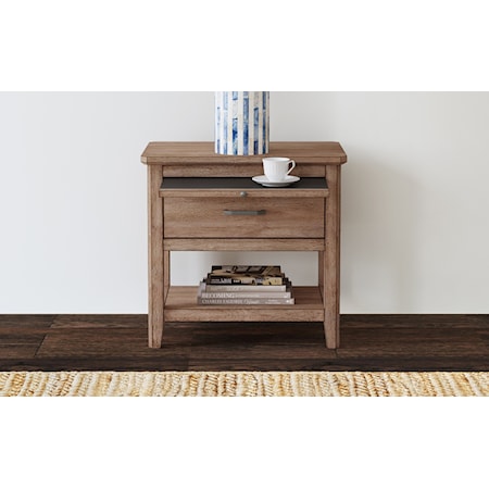 Nightstand with Pull-Out Tray