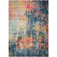 5'3" x 7'3" Blue/Yellow Rectangle Rug