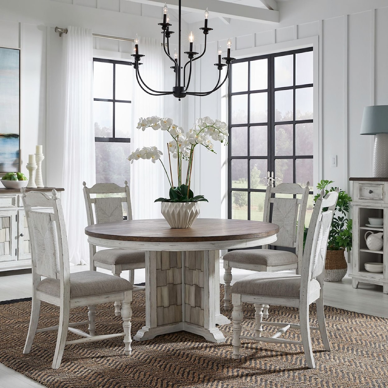 Liberty Furniture River Place X-Style Single Pedestal Round Table