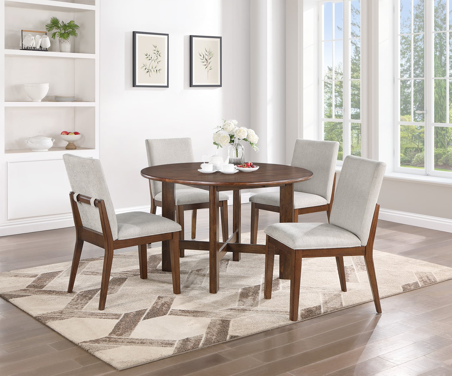 5-Piece Dining Set with Round Table