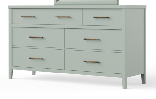 Transitional 7-Drawer Dresser with Smooth Drawer Guides