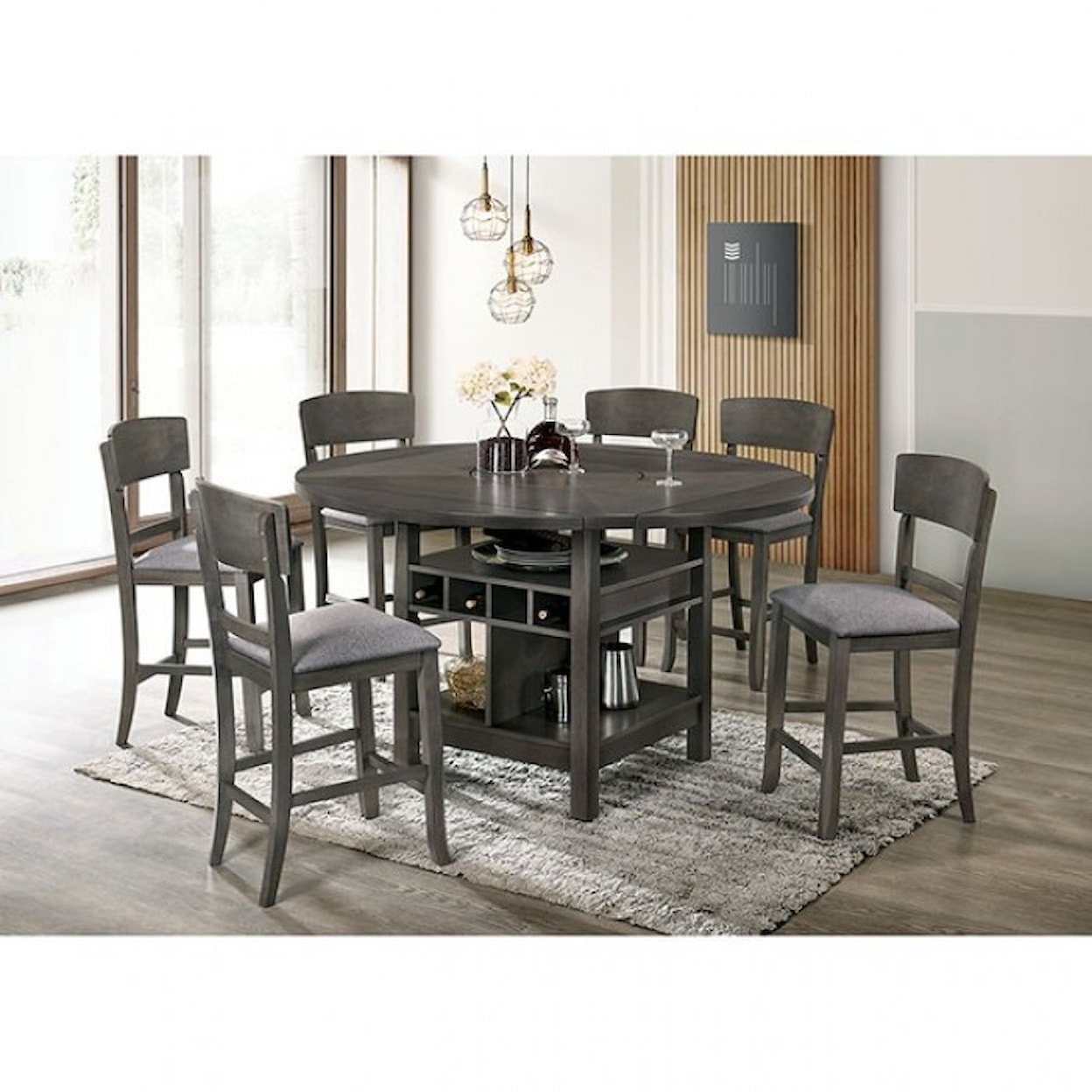 Furniture of America Stacie Counter Height Dining Table
