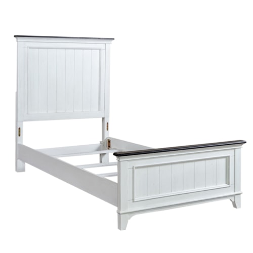 Cottage Twin Panel Bed with Bead Molding