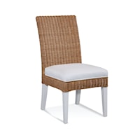 Coastal Farmhouse Dining Side Chair with Upholstered Seat