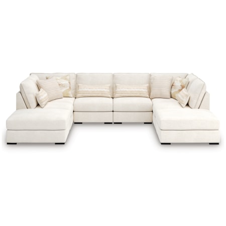 6-Piece Sectional And Ottomans