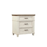 Farmhouse 2-Drawer Nightstand with A/C Outlets