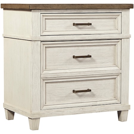 Farmhouse 2-Drawer Nightstand with A/C Outlets