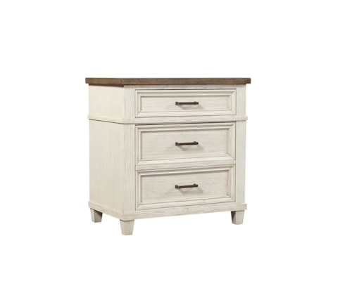 Farmhouse 2-Drawer Nightstand with A/C Outlets