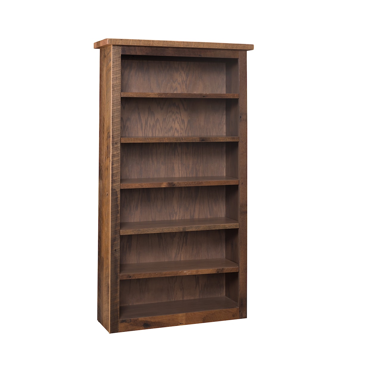 Urban Barnwood Furniture Book Shelves Amish Made Bookshelf 5 Adj. Shelves w/Stiles