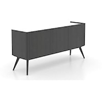 Contemporary 3-Door Buffet with Frosted Glass Top