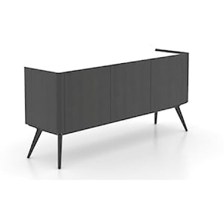 Contemporary 3-Door Buffet with Frosted Glass Top
