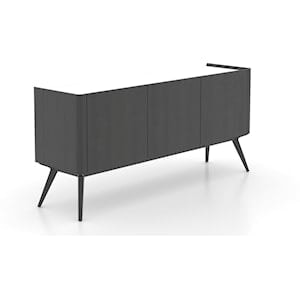 Contemporary 3-Door Buffet with Frosted Glass Top
