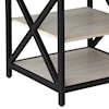 Accentrics Home Accents Gray Ash Metal Framed Three Shelf End Table