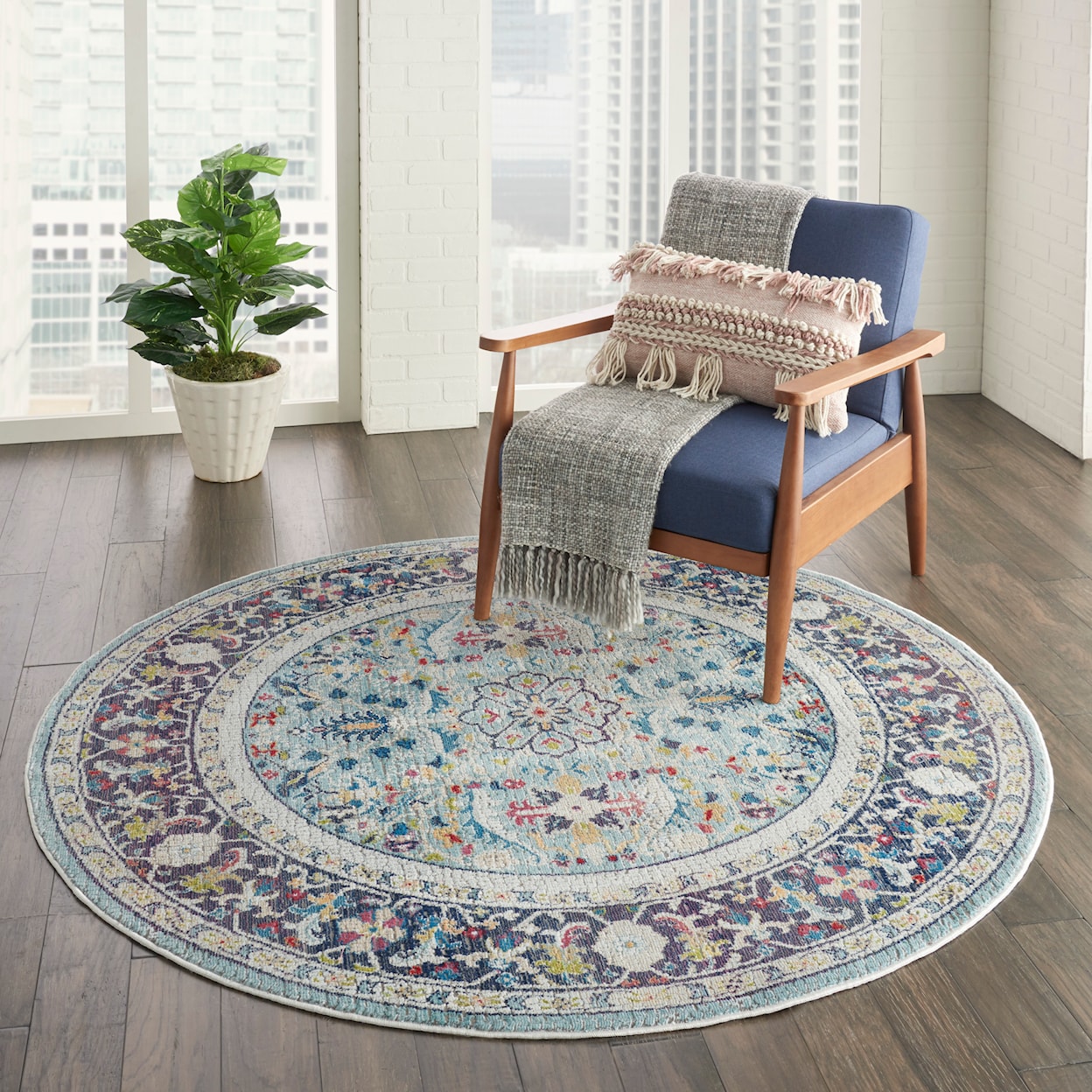 Nourison Ankara Global 4' x Round  Rug