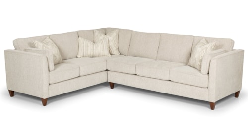 Contemporary Sectional Sofa with Track Arms