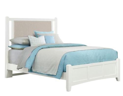 Transitional Upholstered Full Bed with Panel Footboard