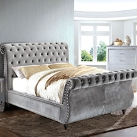 Cal. King Upholstered Sleigh Bed