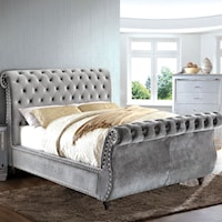 King Upholstered Sleigh Bed