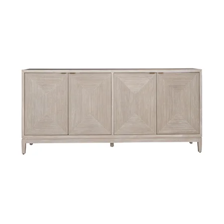 Contemporary 4-Door Accent Cabinet with Wire Management Features