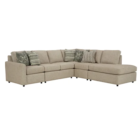 Contemporary 4-Piece Sectional Sofa with Track Arms