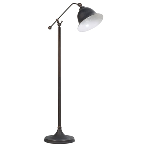 Eduardo 54-Inch Bell Down Bridge Floor Lamp Dark Bronze