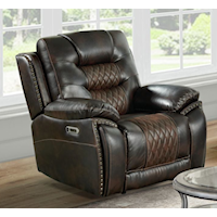 Traditional Power Recliner with Power Headrest & USB Outlets