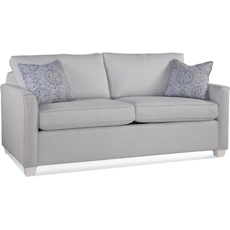 Transitional Queen Sleeper Sofa with Wood Feet
