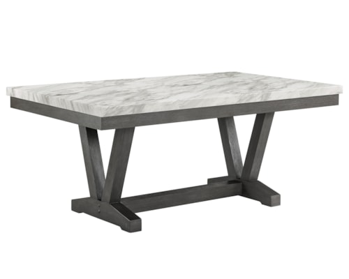 Contemporary Dining Table with Faux Marble Table Top