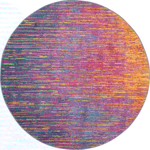 4'  Multicolor Round Rug