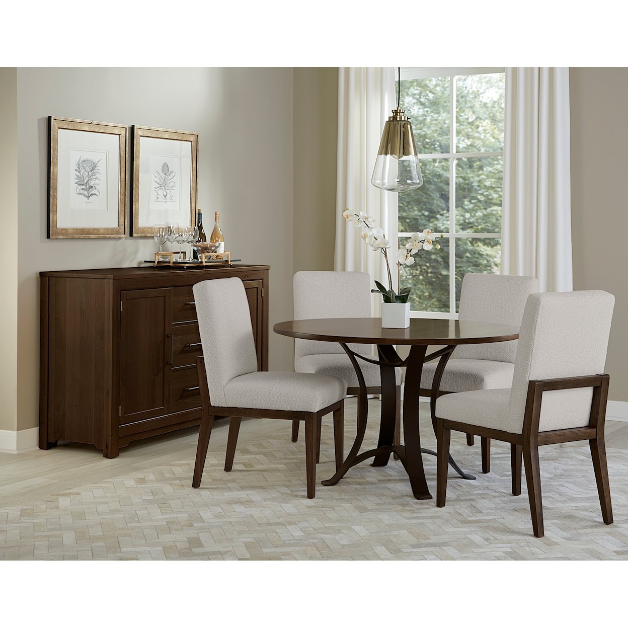 Vaughan Bassett Crafted Cherry - Dark Upholstered Side Dining Chair