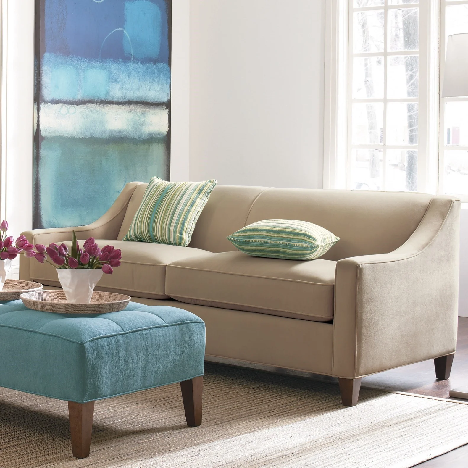 Norwalk Blake 716 71670 71670OffWhite Contemporary Stationary Sofa with Track Arms and