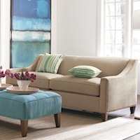 Contemporary Stationary Sofa with Track Arms and Welted Seat Cushions