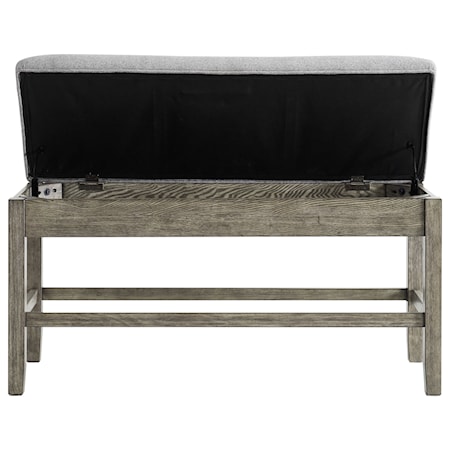 Upholstered Counter-Height Storage Bench