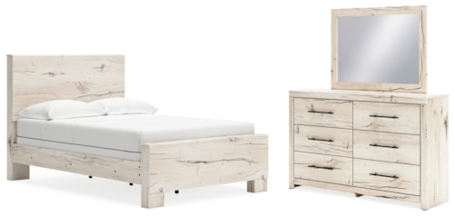Full Panel Bed, Dresser And Mirror