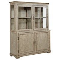 Nolan Farmhouse China Cabinet with Adjustable Shelves