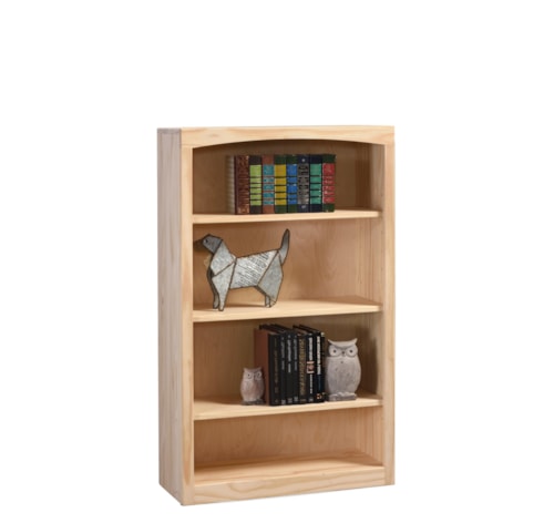 48" Tall Pine Bookcase with 3 Shelves