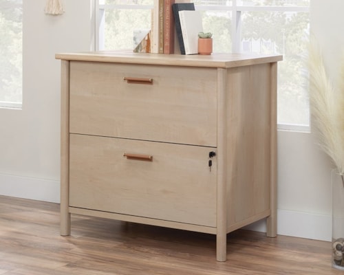 Transitional Two-Drawer Lateral File Cabinet with Locking Drawer